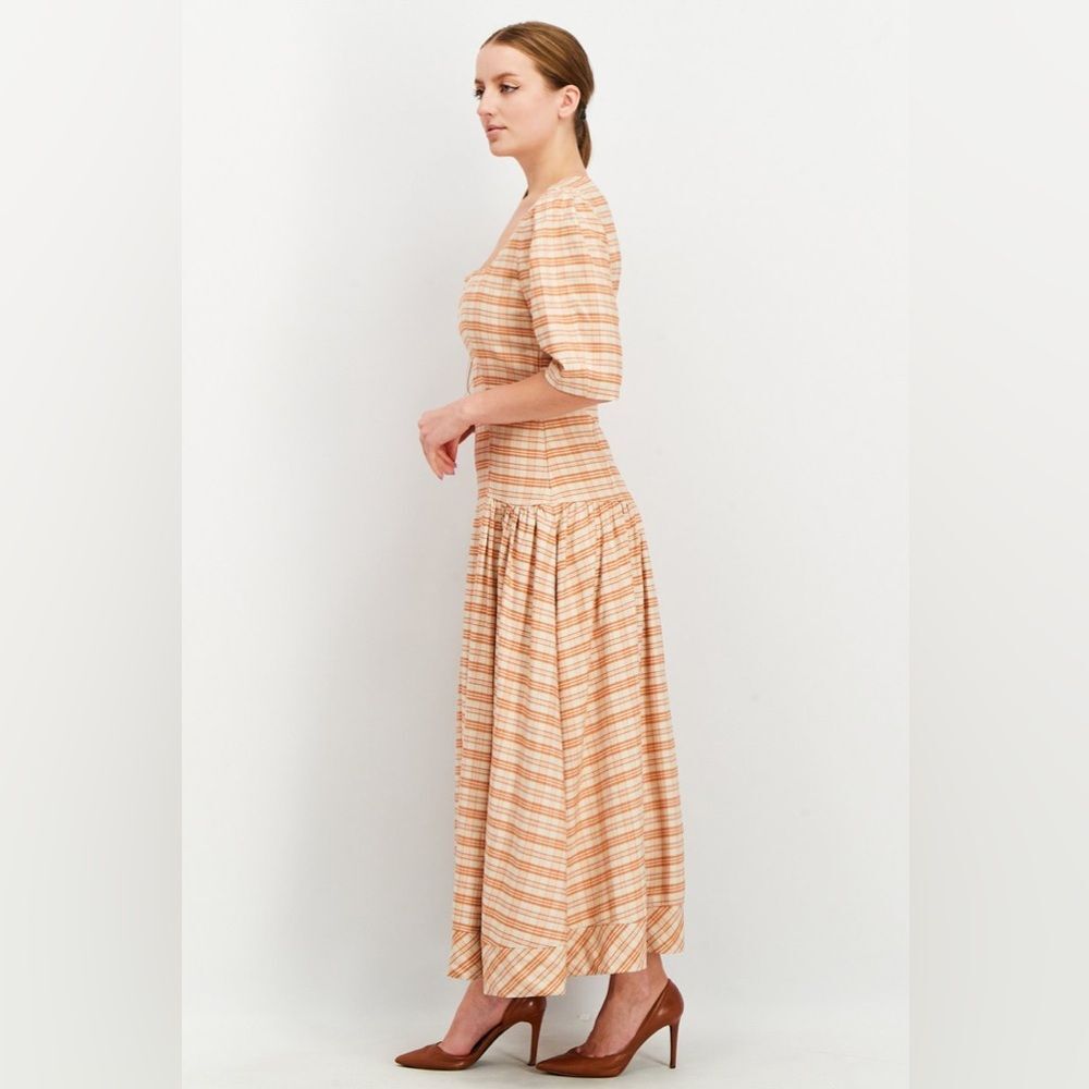 Jonathan Simkhai Greer Tailored Plaid Button-Front Maxi Dress, NWT, Size 6